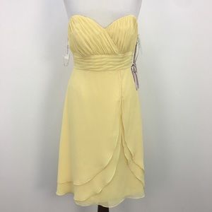 NWT B2 Jasmine Buttercup Yellow Strapless Dress